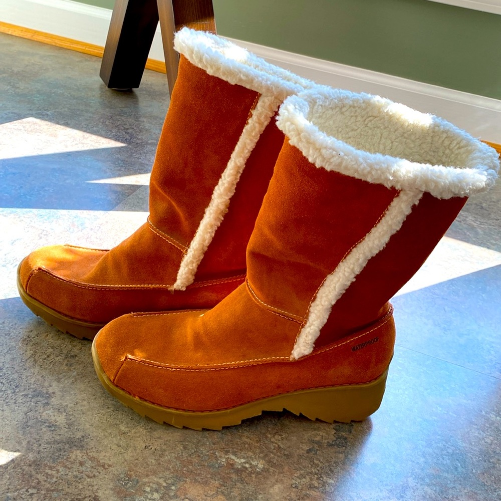 Orange suede/leather  boots